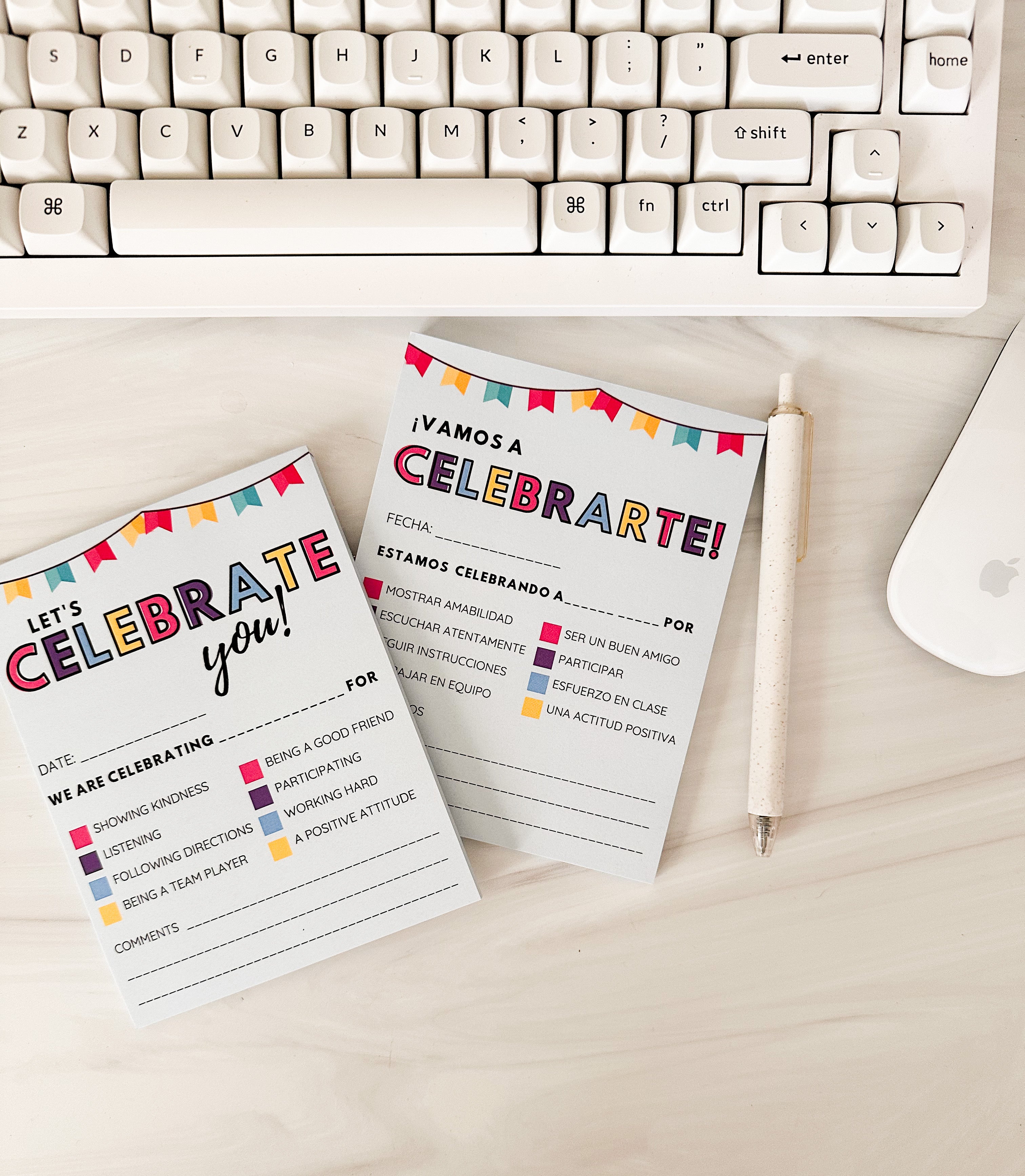 Celebration Note Pad for Positive Reinforcement (Bilingual Options)