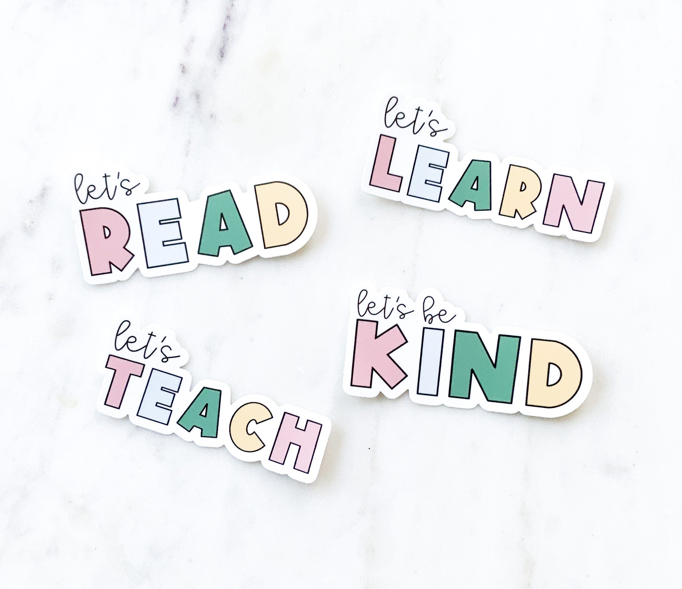 Let's Read/Teach/Learn/Be Kind Sticker